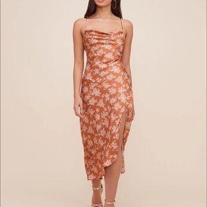 NWT ASTR the label rust floral Gaia midi dress - medium